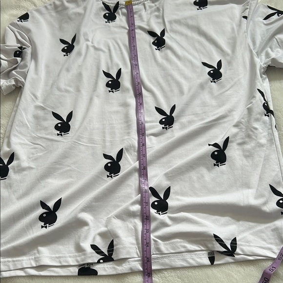 Playboy White T-Shirt with Black Bunny Print - Picture 7 of 8